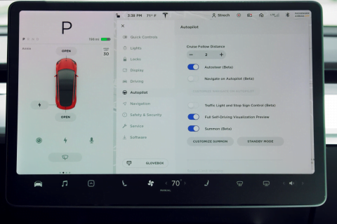 Activating Autopilot in Tesla Car